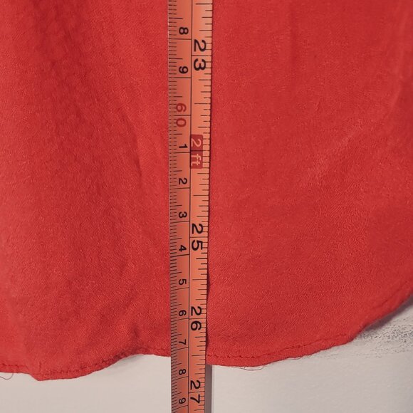 NAF NAF Women's Red Relaxed Fit Zipper V-neck Cap Sleeve Casual Blouse Size 36 - Picture 9 of 11